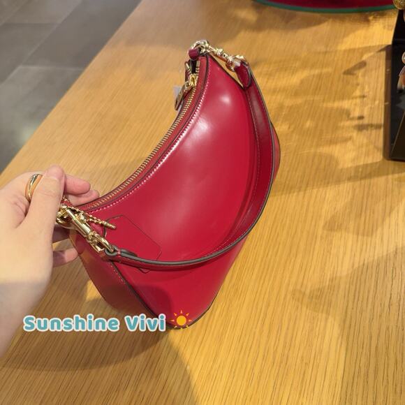 NWT Coach Teri Shoulder Bag Crossbody In Spazzolato Leather cv938 Ruby Gold - Picture 5 of 9